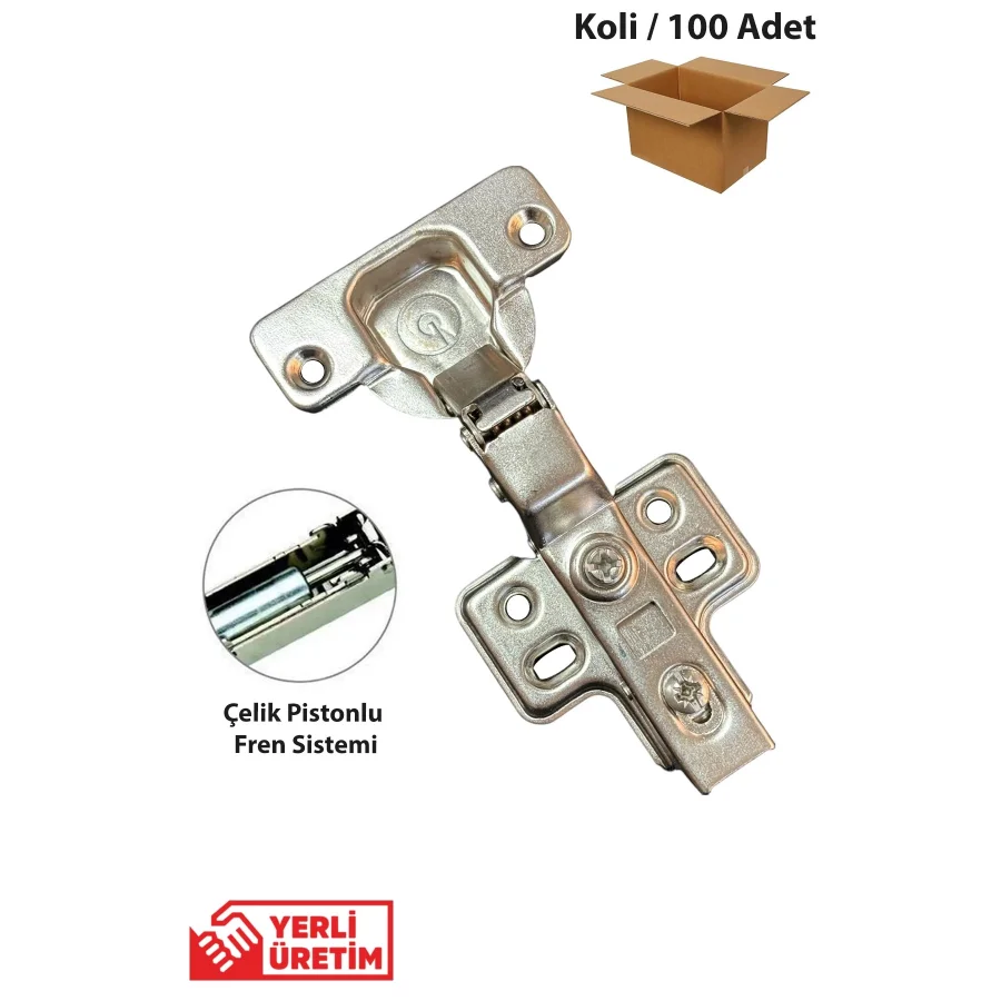 Geton Frenli Yarım Deve Menteşe Taban Dahil Koli 100 Adet