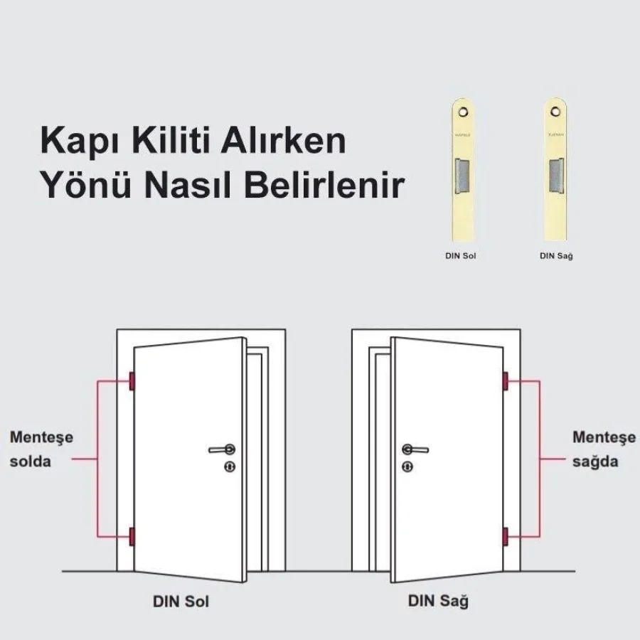 Hafele Sessiz Kilit Oda Sol Yönlü 55 mm