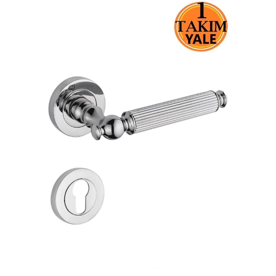 Hanedan Rozetli Kapı Kolu Takım İnox