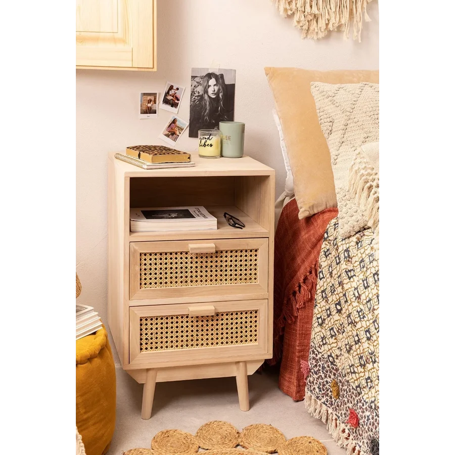 Hazeran Çekmeceli Ahşap Komodin 42x68x38 Cm