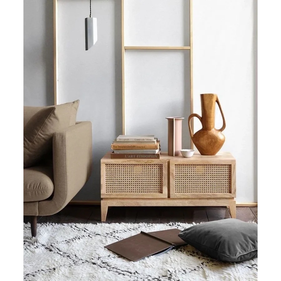 Hazeran Kapak Detaylı Ahşap Konsol 90x50x35 Cm