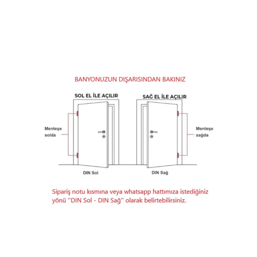Hira Kumru Albrifin Saten Aynalı WC Kapı Kolu
