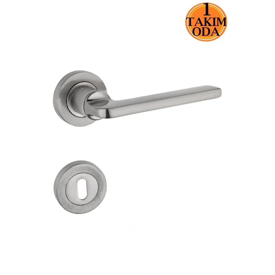 Hisar Daire Rozetli Kapı Kolu İnox