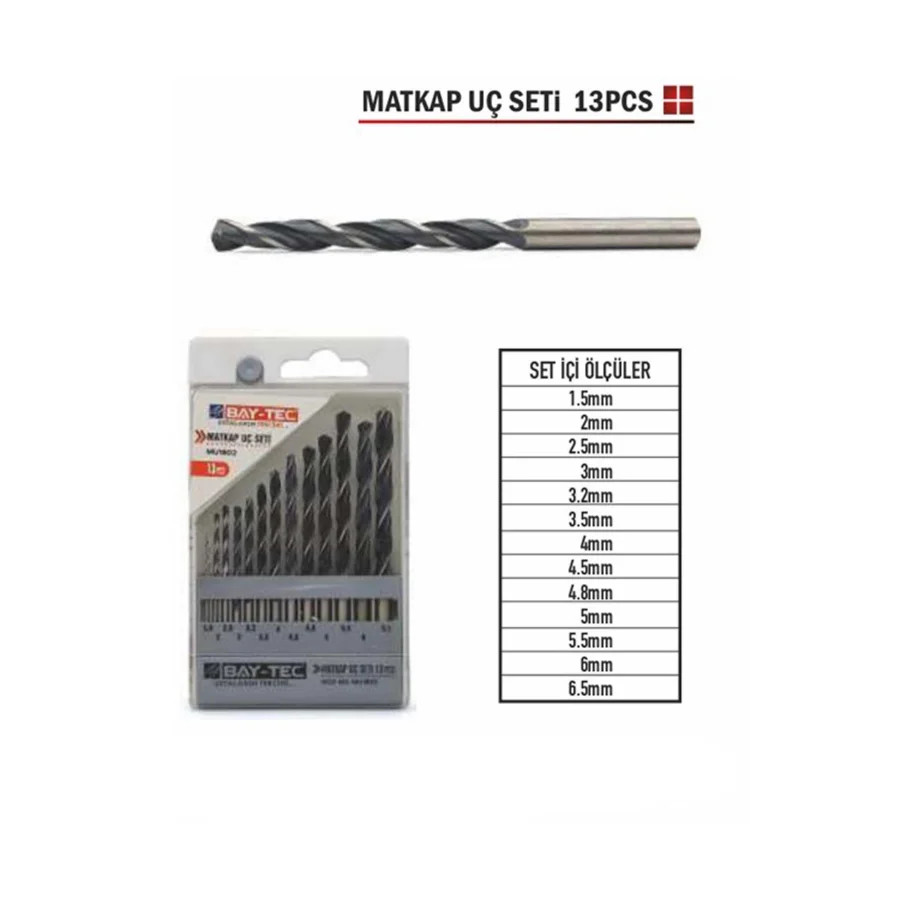 HSS Matkap Uç Seti Beton Ahşap Metal Delici 13 Parça