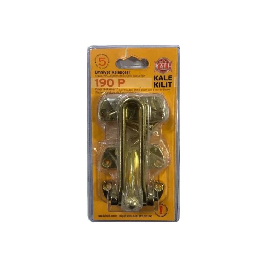 Kale 190P Prinç Kademeli Emniyet Kelepçesi Gold Mandal Çelik Kapı Kilidi Altın