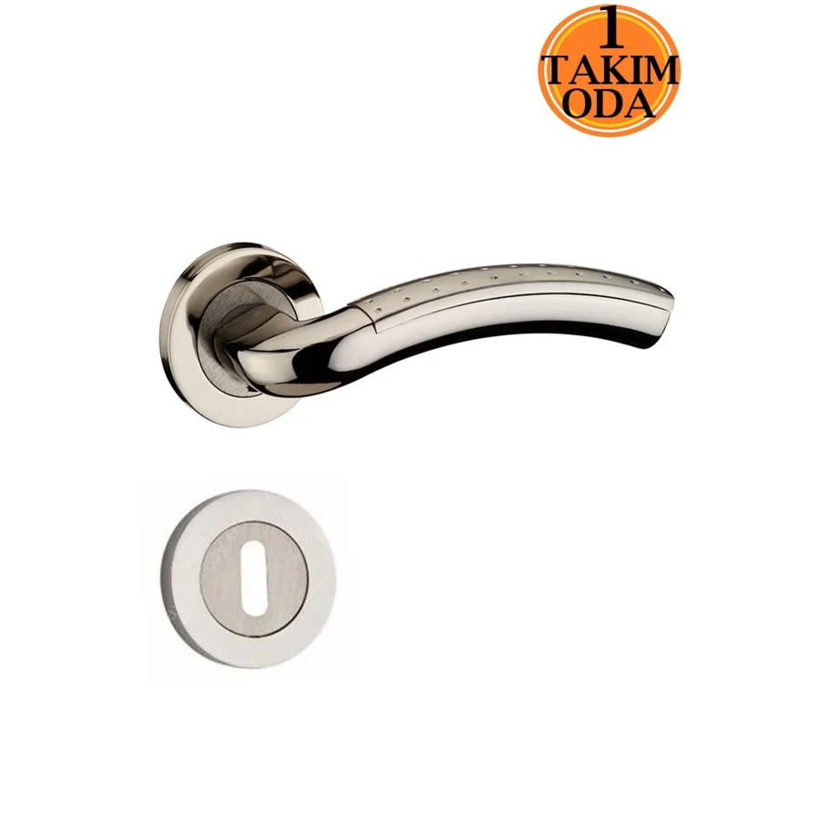 Karahanlı Zamak Paslanmaz Rozetli Kapı Kolu Oda