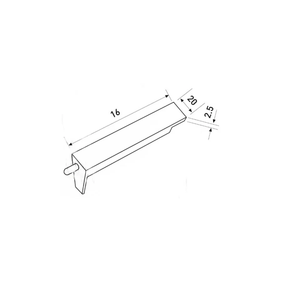 Krom Lüks Mandallı Gömme Sürgü 16 Cm