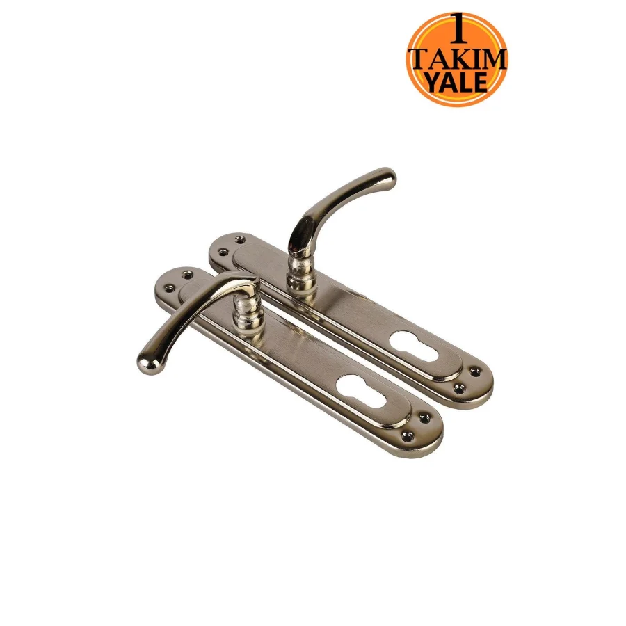 Kumru Nikel Saten Aynalı Yale Kapı Kolu Takım