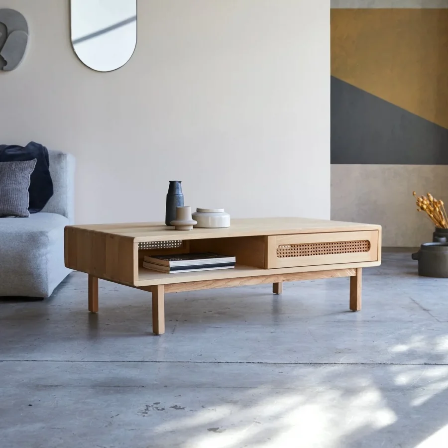 Luis Masif Ahşap Orta Sehpa 115x40x60 Cm