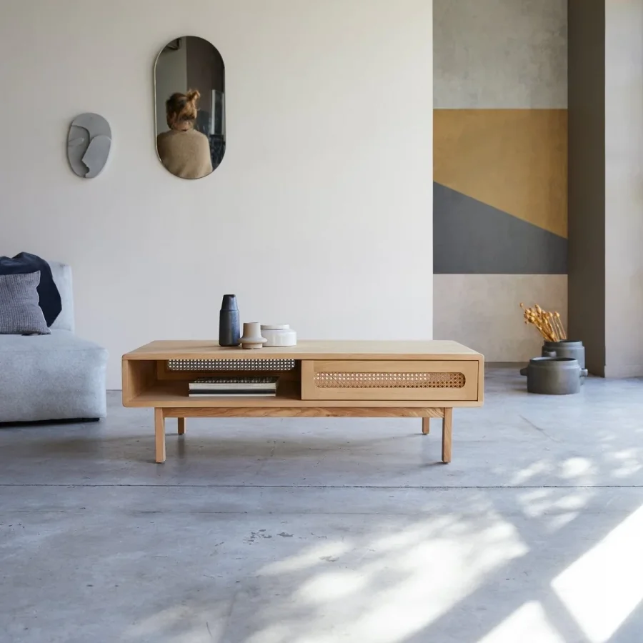 Luis Masif Ahşap Orta Sehpa 115x40x60 Cm