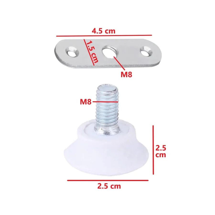 M8 Beyaz Bingo Ayak Mobilya Yükseltici Sac Dahil