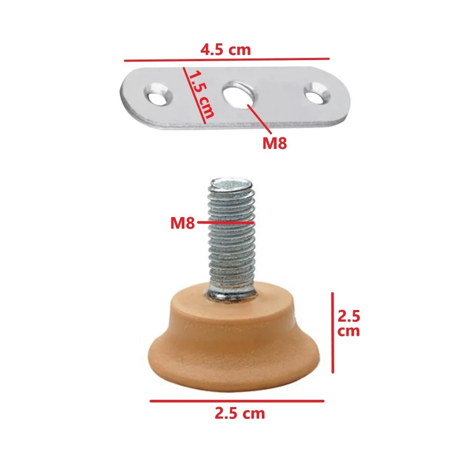 M8 Krem Bingo Ayak Mobilya Yükseltici Sac Dahil