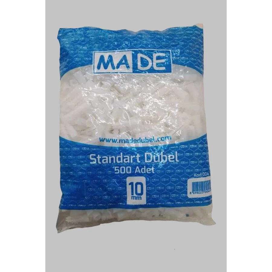 Made 10 Mm Standart Dübel 500 Adet Ambalajlı Paket