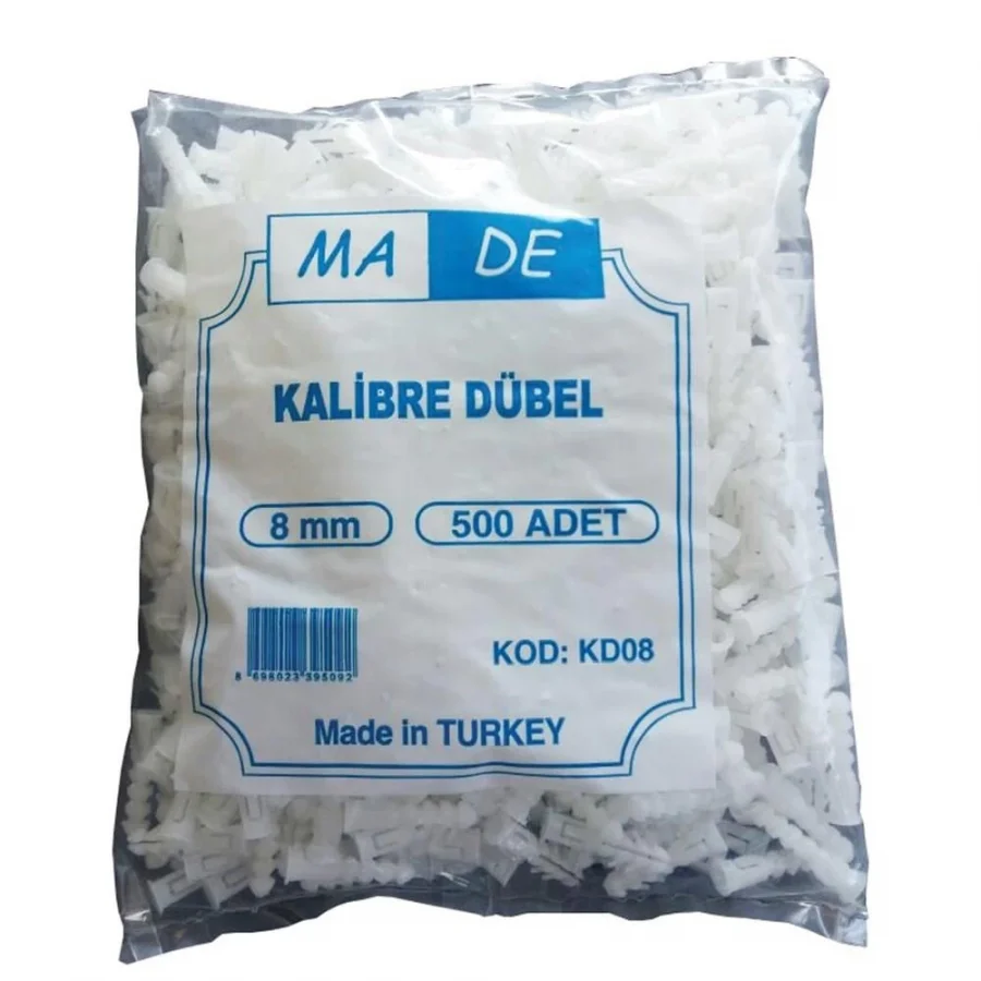 Made 8 Mm Kalibre Dübel 500 Adet Ambalajlı Paket
