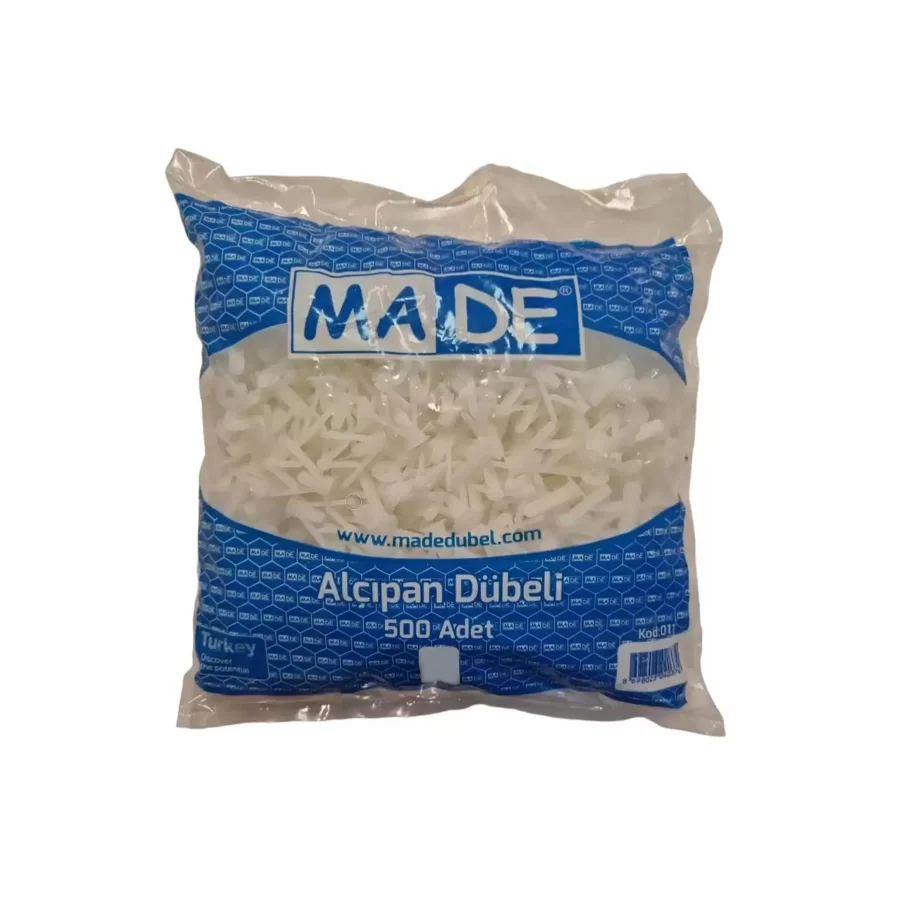 Made Kanatlı Alçıpan Dübeli 3 Mm Paket 500 Adet