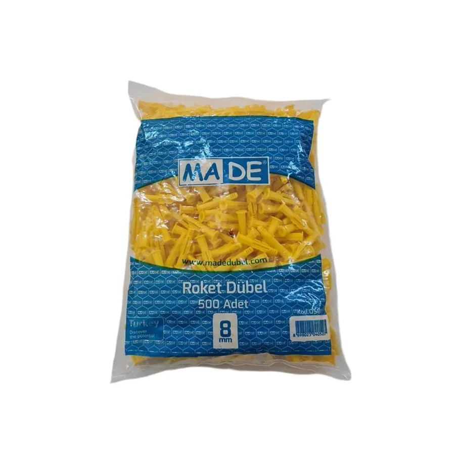 Made Performans 8 Mm Roket Dübel Paket 500 Adet