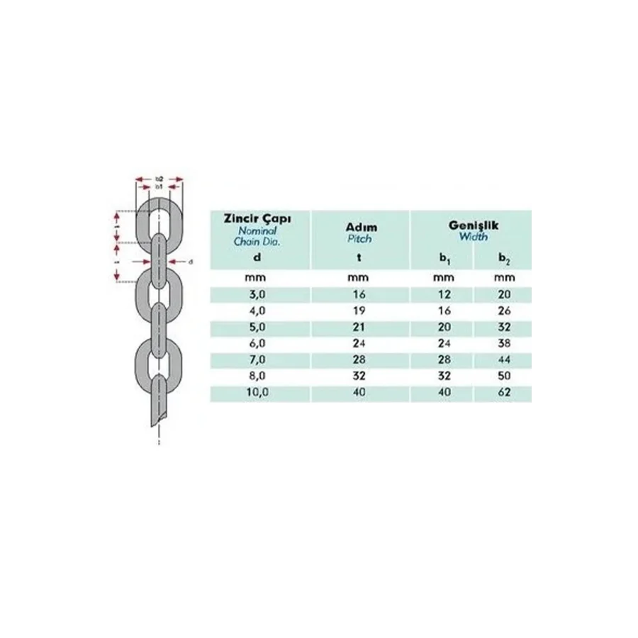 Makaralı Zincir 3-4-5-6-8-10m