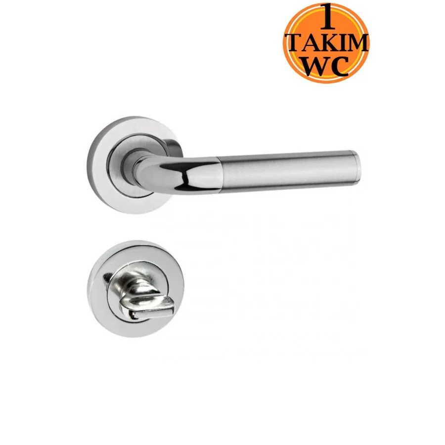 Melodi Krom İnox Rozetli WC Kapı Kolu