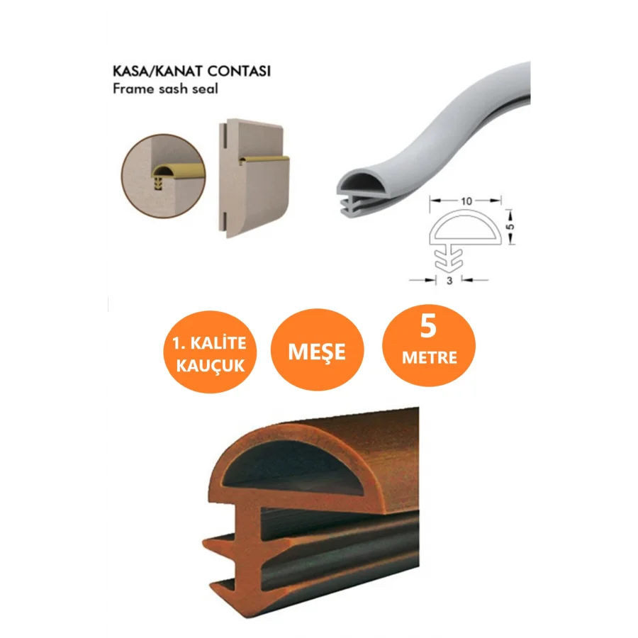 Meşe Ahşap Kapı Kasa Fitili Amerikan Kapı Kasa Fitili Bir Kapılık 5 Metre D Yandan Kapı Contası