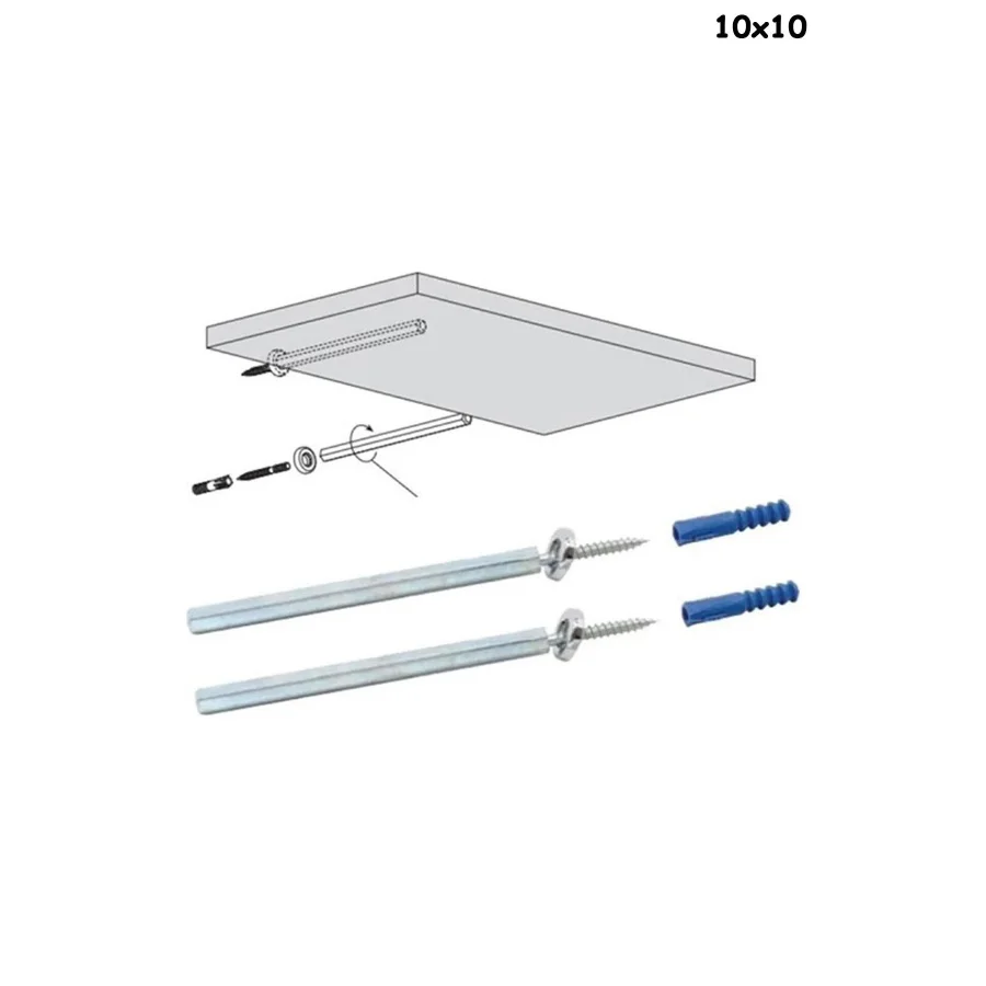 Metal Gizli Raf Tutucu Takım 10x100