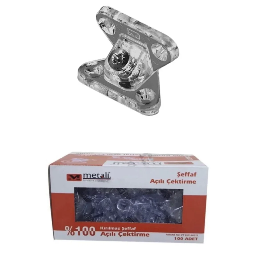 Metali Şeffaf Çektirme Kelebek Bağlantı Paket 100 Adet