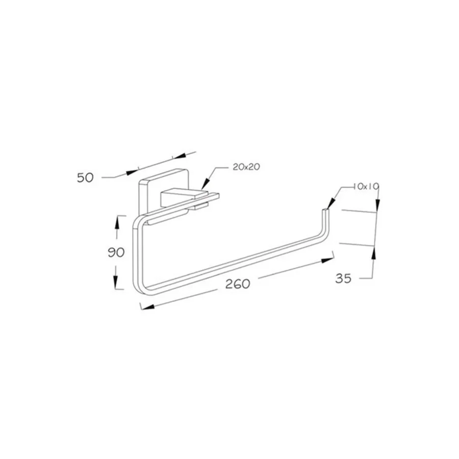 Milano Mat Siyah Kare Havluluk Kağıtlık