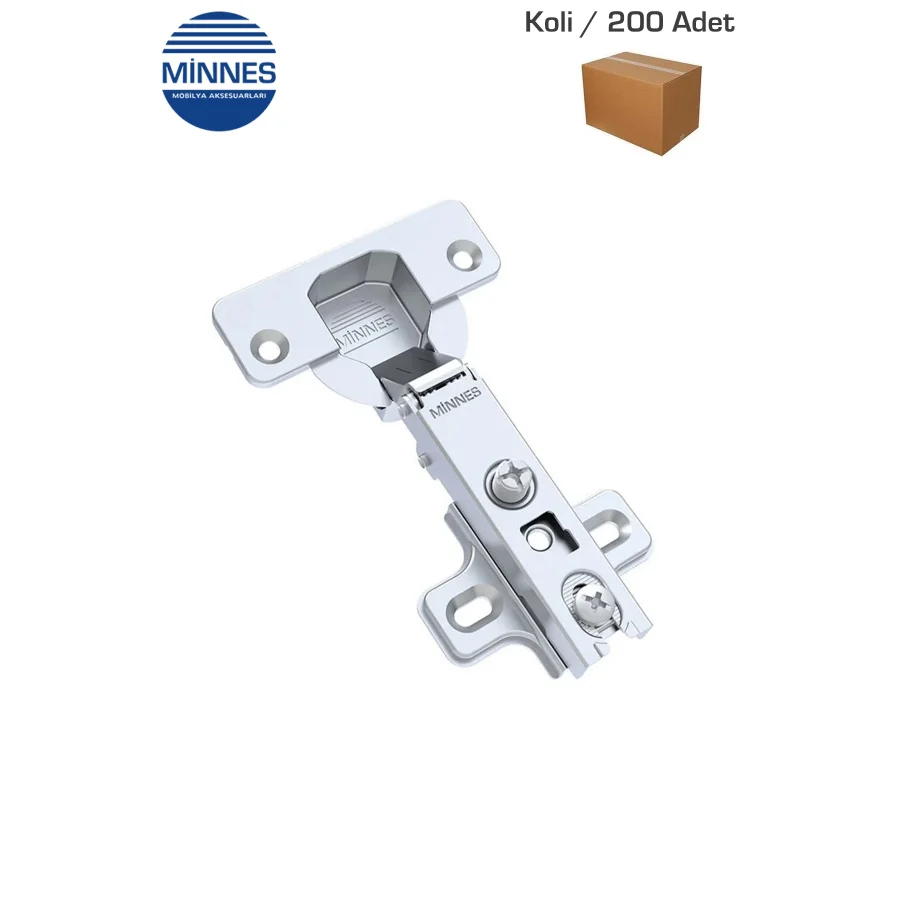 Minnes Düz Menteşe Taban Dahil Koli 200 Adet