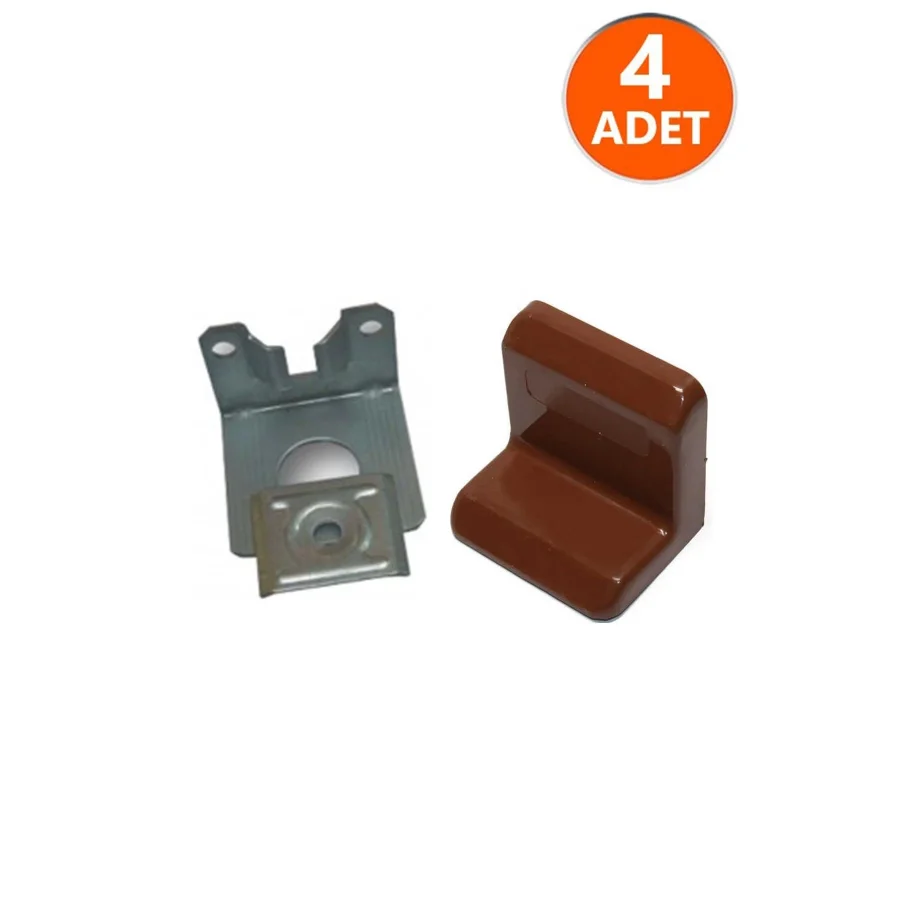 Mobilya Dolap Askı Elemanı Montaj Bağlantı Sabitleme L Demiri Kahverengi 4 Adet