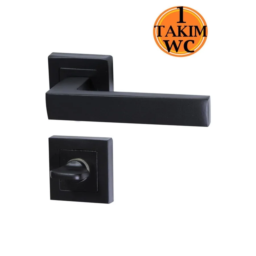 Nobel Avanti Mat Siyah Rozetli WC Kapı Kolu