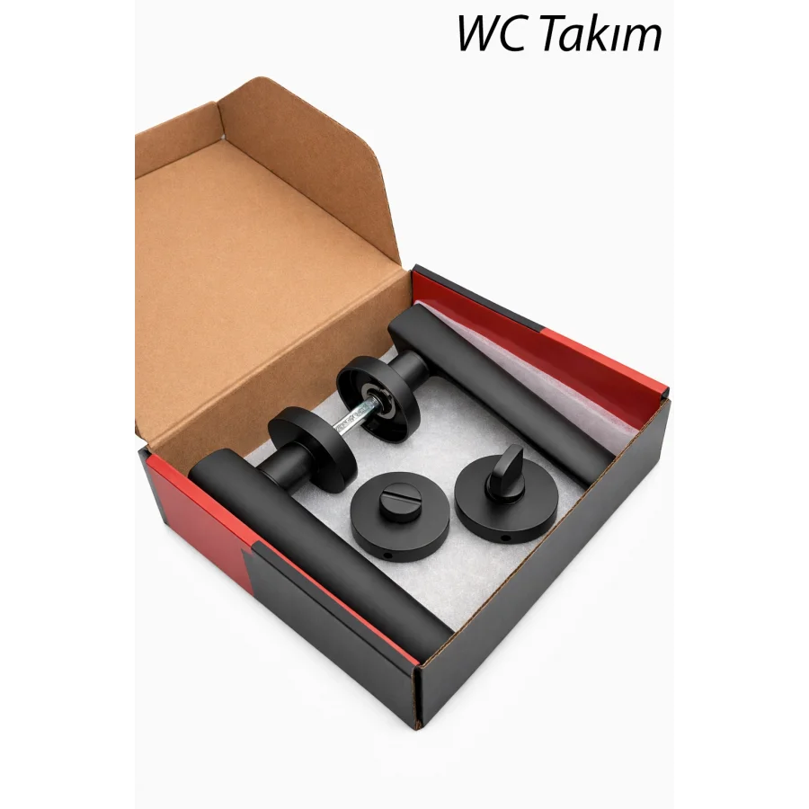 Nobel Oktavya Yuvarlak Rozetli Kapı Kolu Siyah