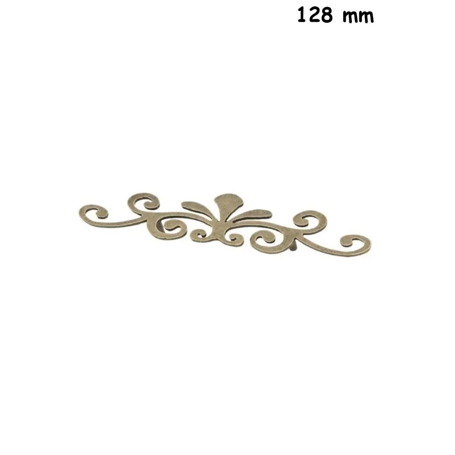 Nobel Olimpia Antik Sarı 128 mm Sarmaşık Krom Kulp Çekmece Dolap Mobilya Kulpu