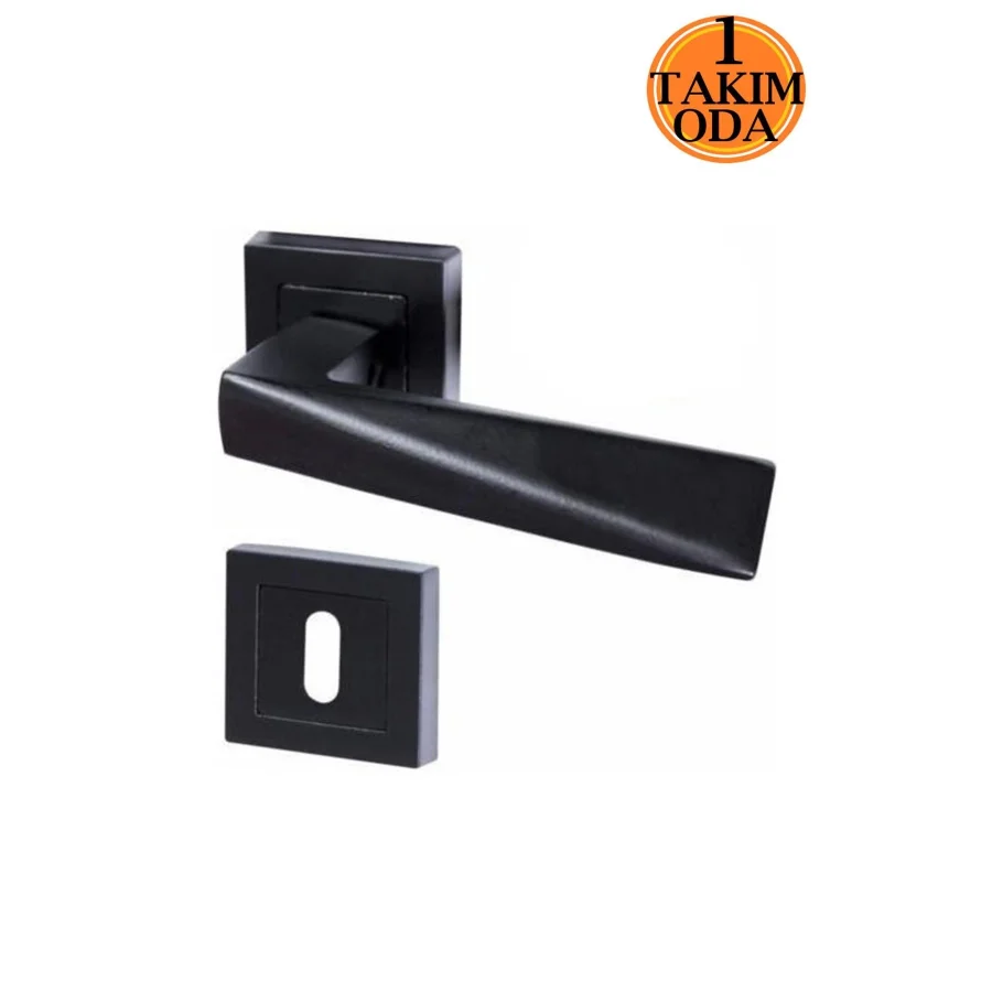 Nobel Penta Mat Siyah Rozetli Oda Kapı Kolu