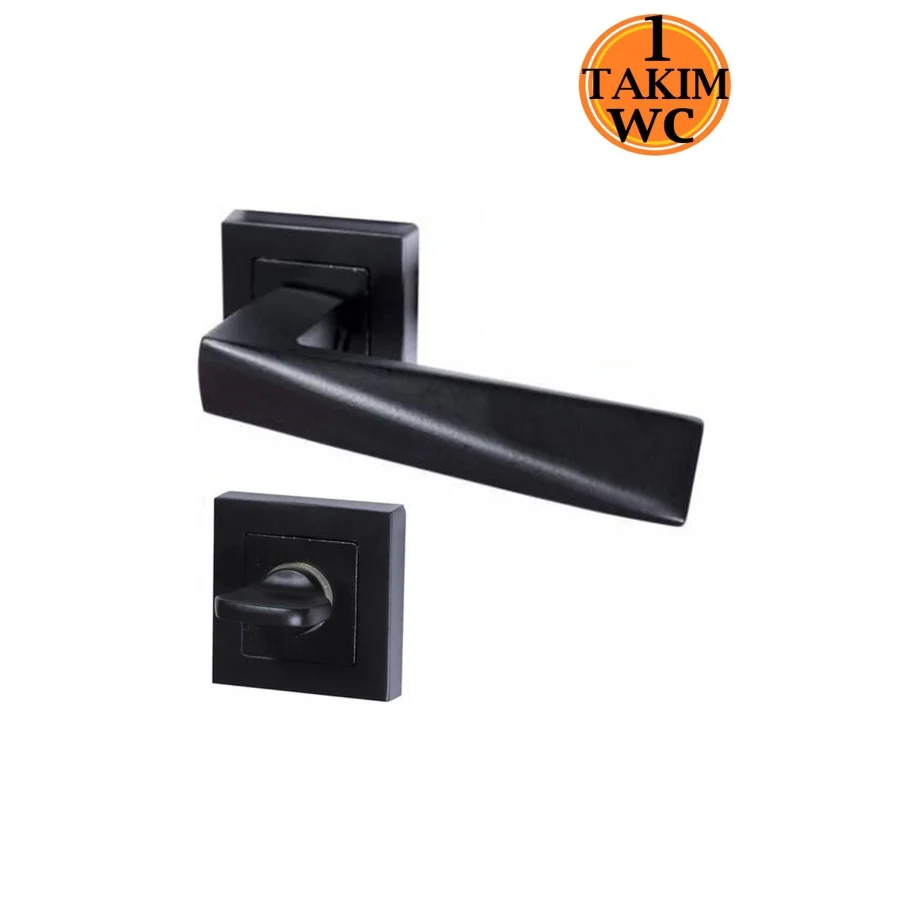 Nobel Penta Mat Siyah Rozetli WC Kapı Kolu