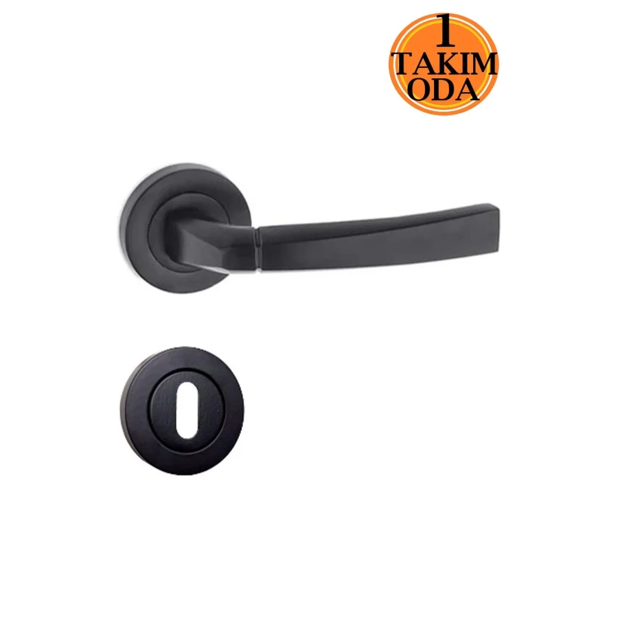 Nobel Planet Mat Siyah Rozetli Oda Kapı Kolu