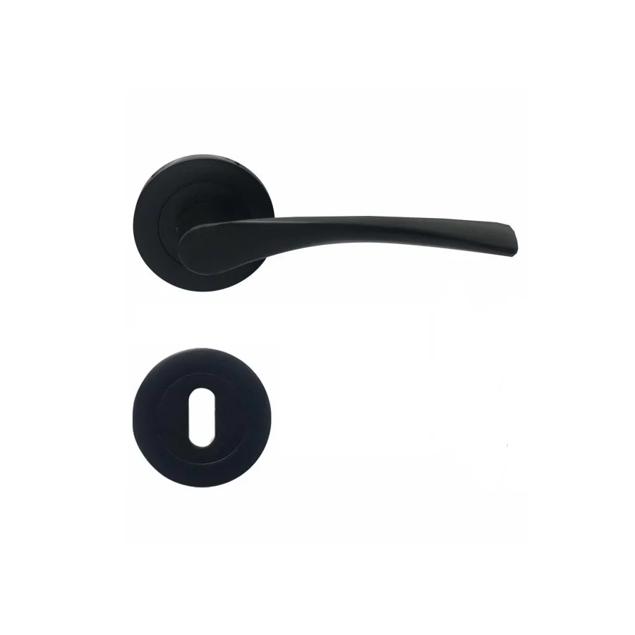 Nobel Polaris Mat Siyah Rozetli Oda Kapı Kolu