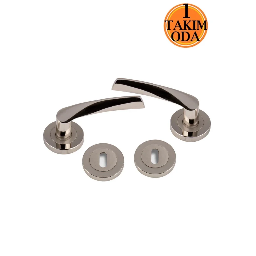 Nobel Polaris Nikel Saten Rozetli Oda Kapı Kolu