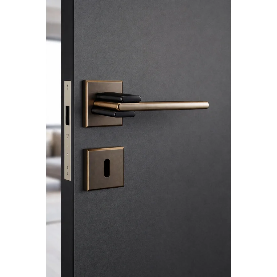 Nobel Samsun Satine Bronz Rozetli Kapı Kolu