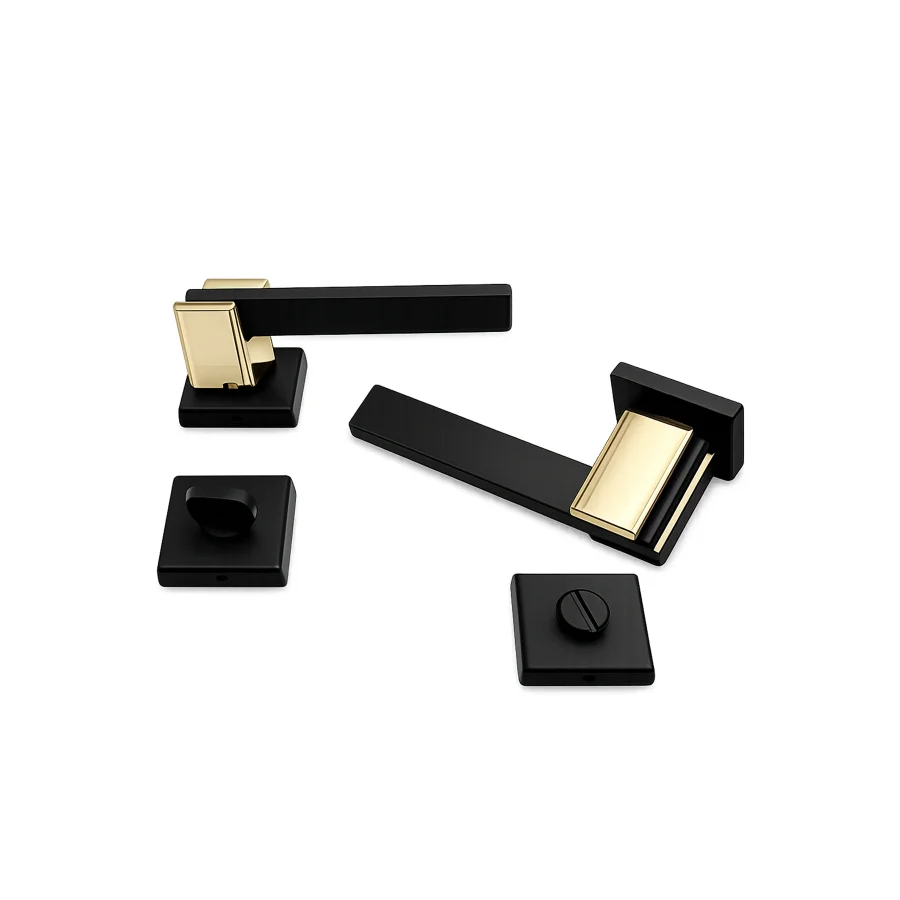 Nobel Samsun Siyah - Altın Sarı Rozetli Kapı Kolu