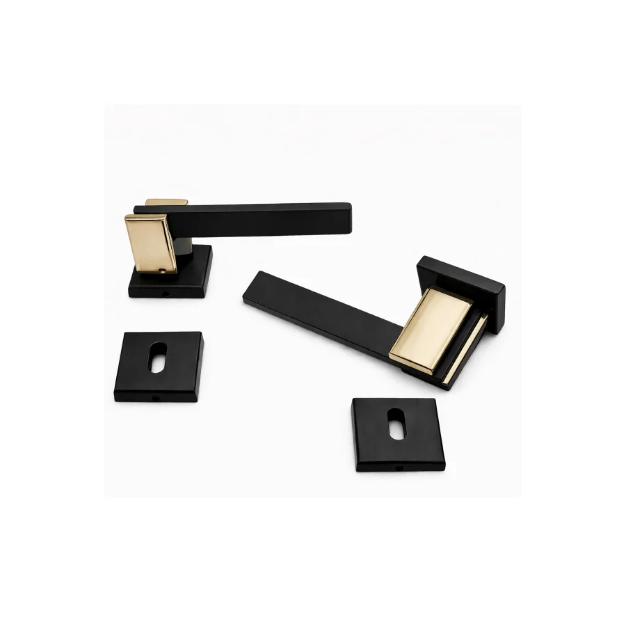 Nobel Samsun Siyah - Altın Sarı Rozetli Kapı Kolu