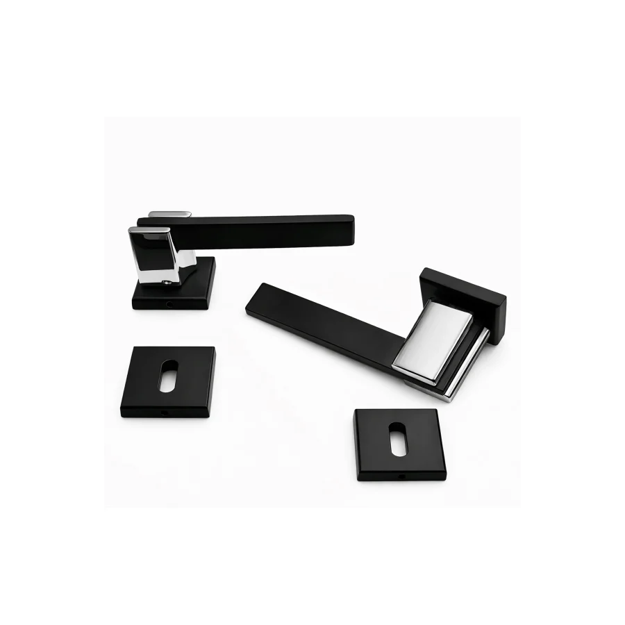 Nobel Samsun Siyah - Krom Rozetli Kapı Kolu