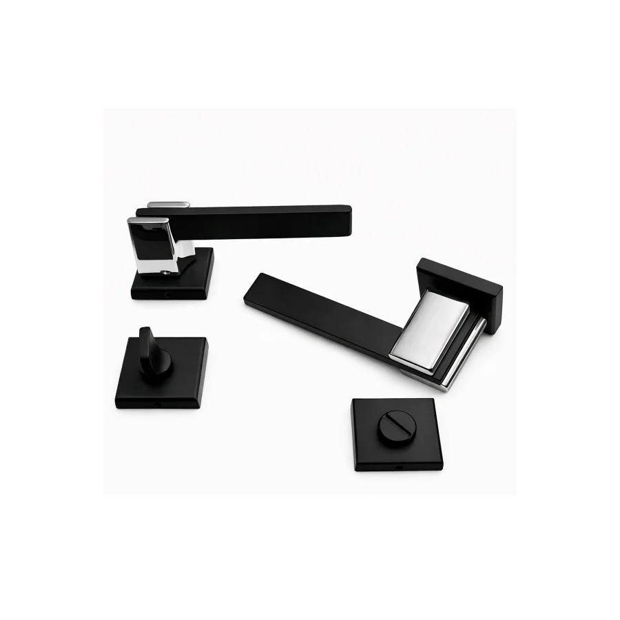 Nobel Samsun Siyah - Krom Rozetli Kapı Kolu