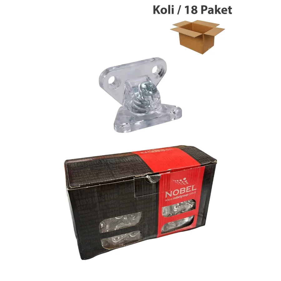 Nobel Şeffaf Çektirme Kelebek Bağlantı Koli 18 Paket