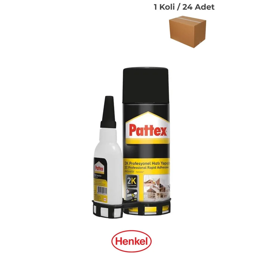 Pattex 2K Hızlı Yapıştırıcı 200 Ml + 35 Gr Koli 24 Adet