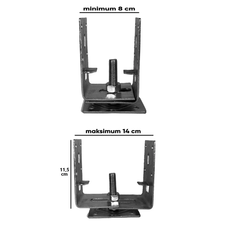 Pergule Ayağı M14 Vidalı Ayarlı Kamelya Ayak