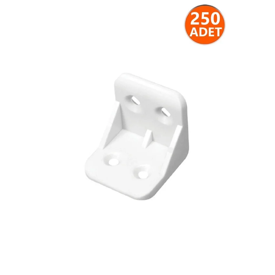Plastik L Köşe Bağlantı Beyaz 250 Adet