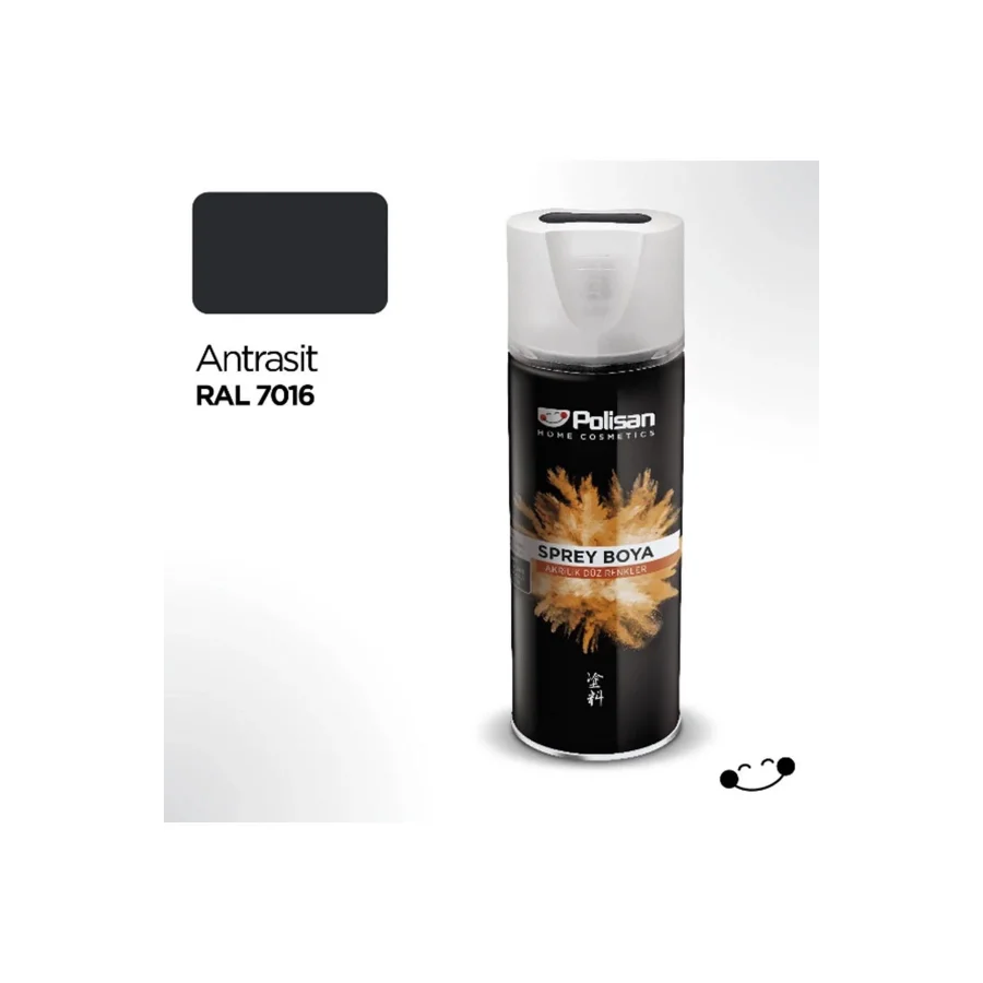 Polisan Antrasit Akrilik Sprey Boya 400 ml RAL 7016