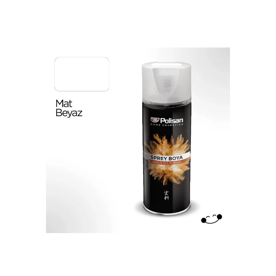 Polisan Mat Beyaz Akrilik Sprey Boya 400 ml