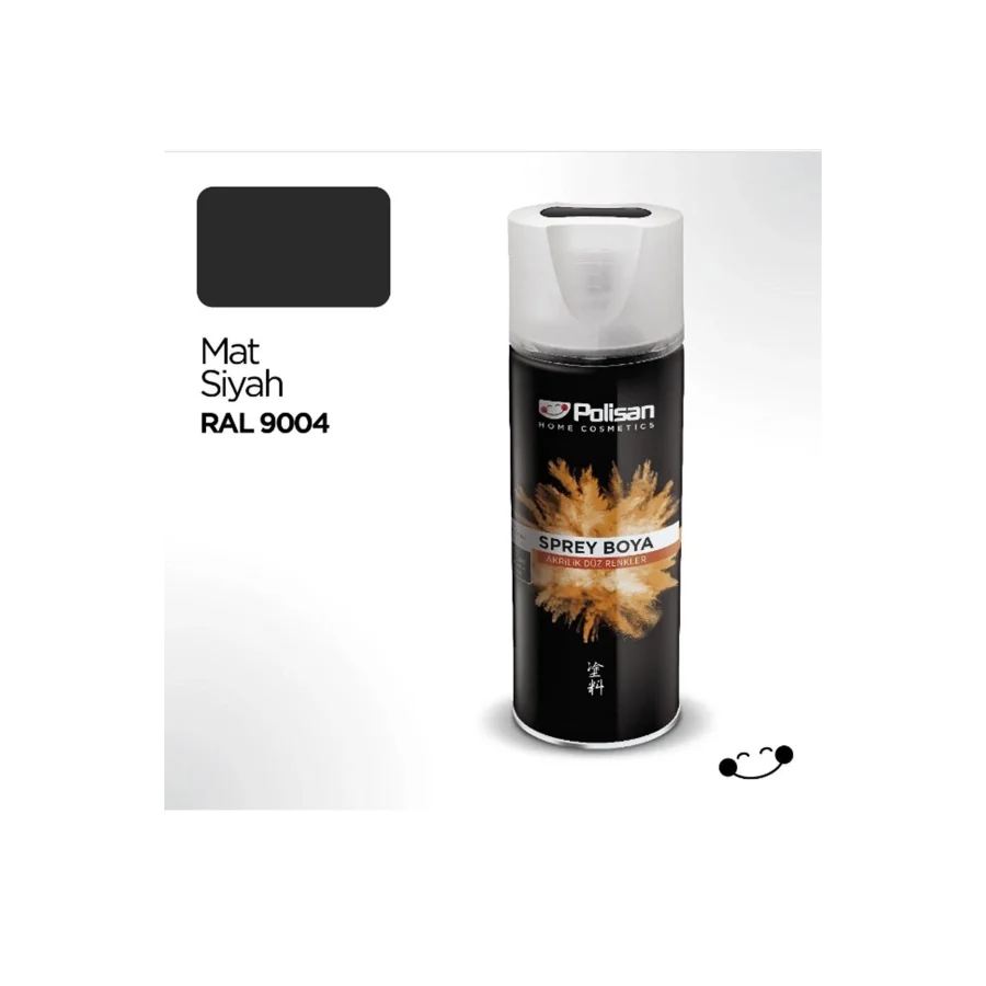 Polisan Mat Siyah Akrilik Sprey Boya 400 ml
