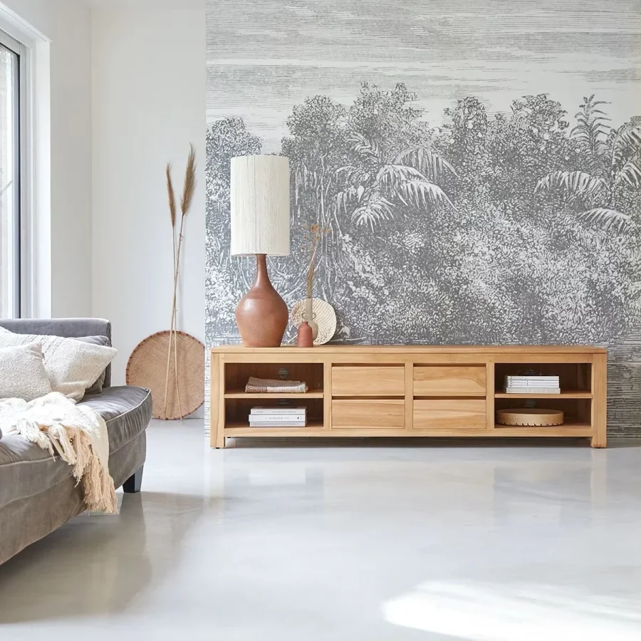 Potio Masif Ahşap Tv Ünitesi 200x50x40 Cm