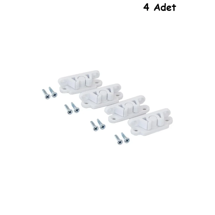 Pvc Sineklik Çıt Çıt Kapı Pencere Kilidi Beyaz 4 Adet